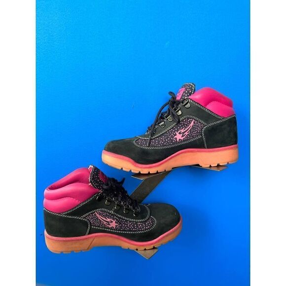 Timberland Nubuck Blue/Pink Womans Boots Size 6 #24961M - Picture 2 of 6